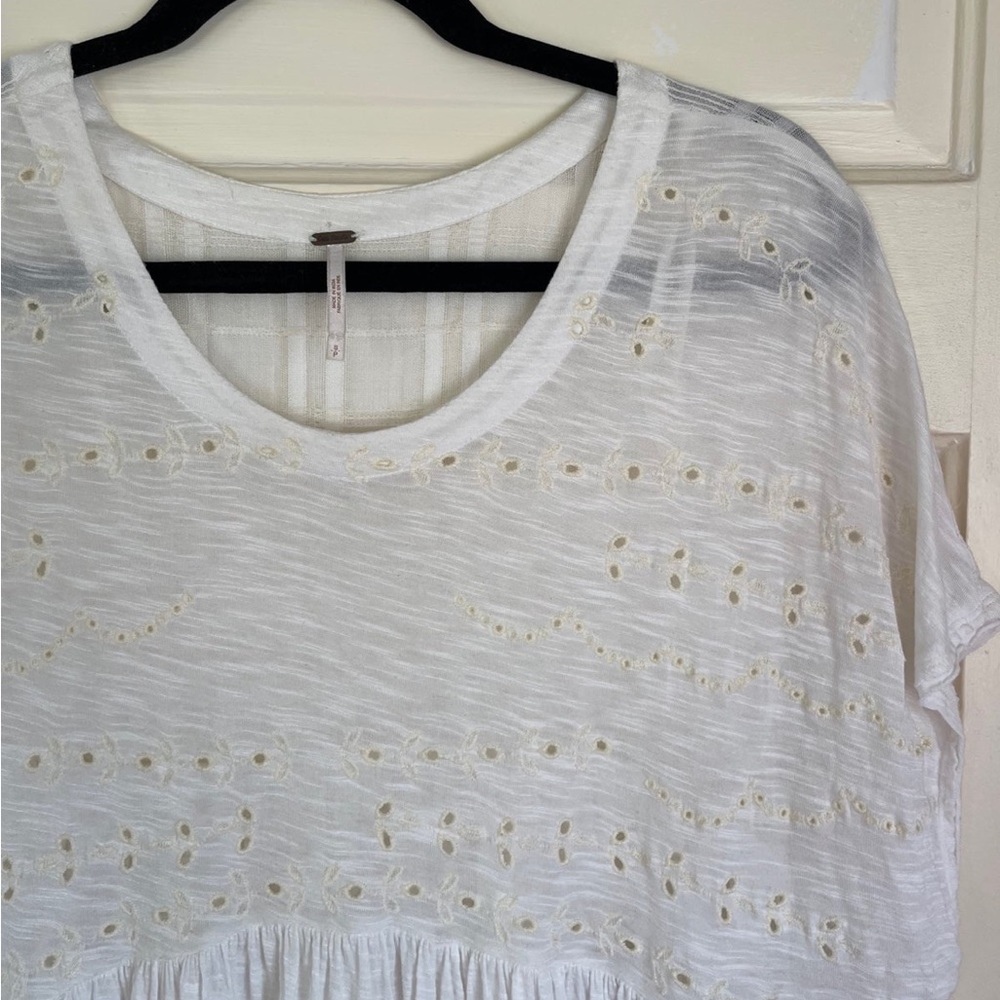 Free People Eyelet Peplum Top
